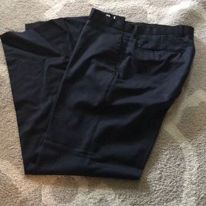 Navy pinstripe wool slacks